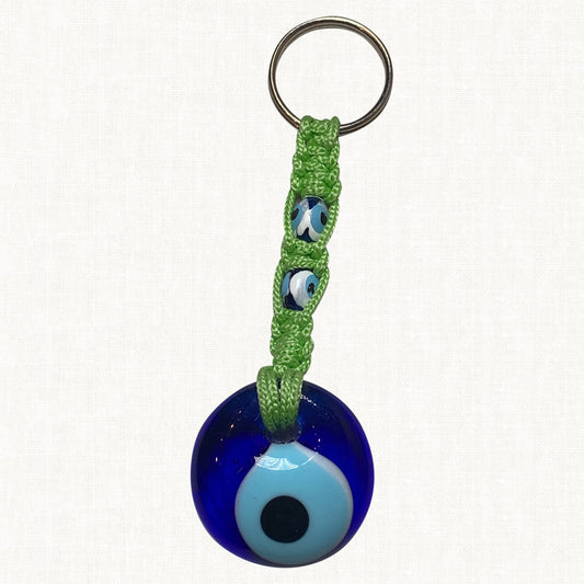 Turkish Blue Green Evil Eye Keychain