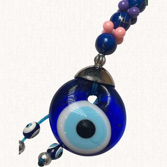 Turkish Blue Green Evil Eye Keychain